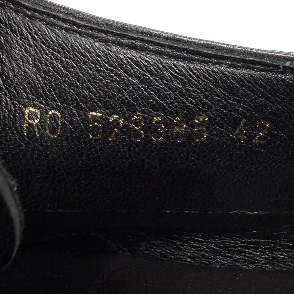 Saint Laurent Paris Glitter Lace Up Leather Shoes Black — view 7