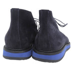 Hermes Plain Toe Lace Up Suede Leather Chukka Boots Navy Blue — view 5