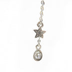 Chanel CC Logo Star Rhinestone Earrings Silver — view 7