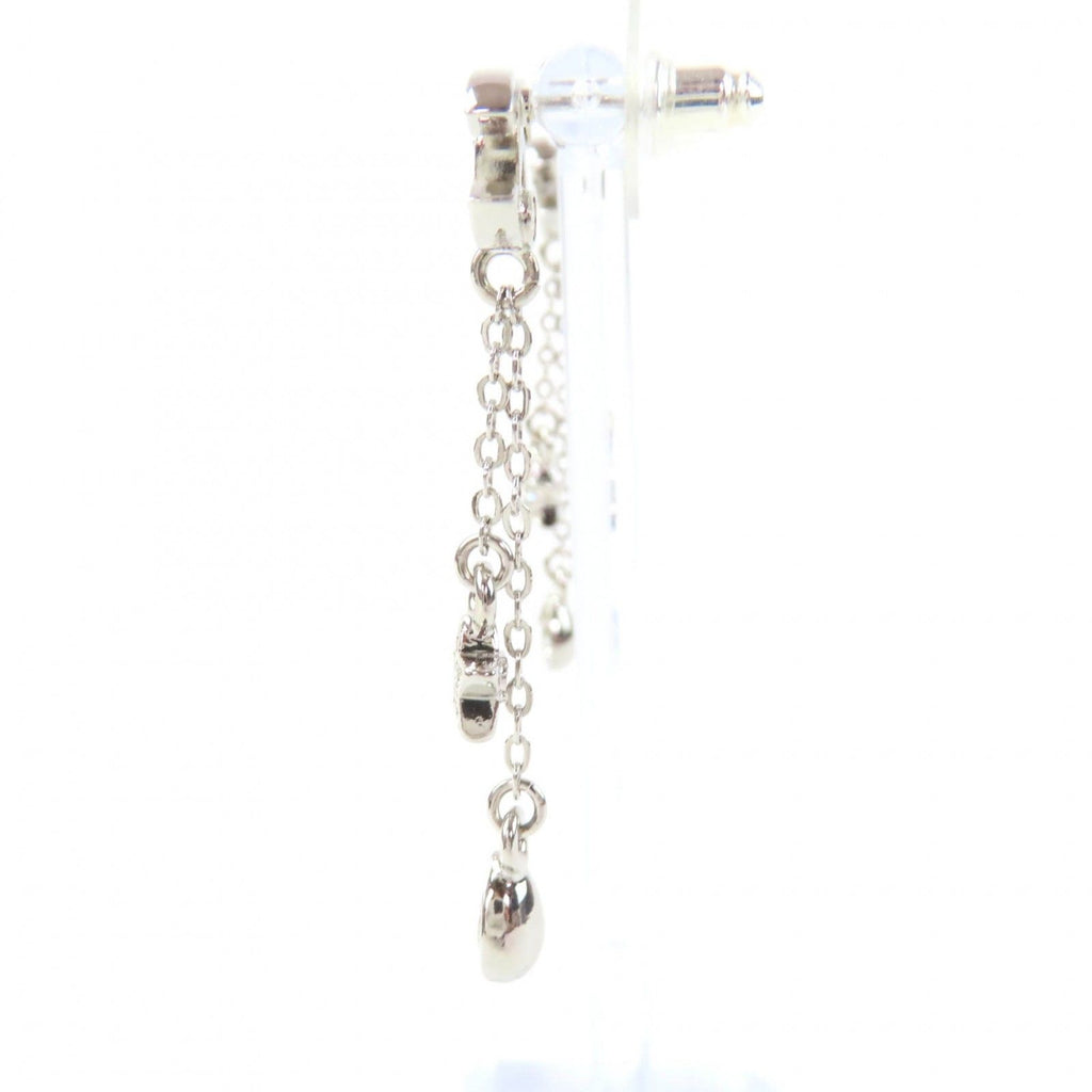 Chanel CC Logo Star Rhinestone Earrings Silver — view 3