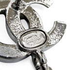 Chanel CC Logo Star Rhinestone Earrings Silver — view 8