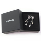 Chanel CC Logo Star Rhinestone Earrings Silver — view 2