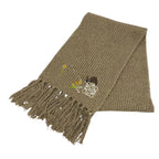Loewe Snafjita Wool Blend Anagram Rabbit Dandelion Scarf with Fringe Brown