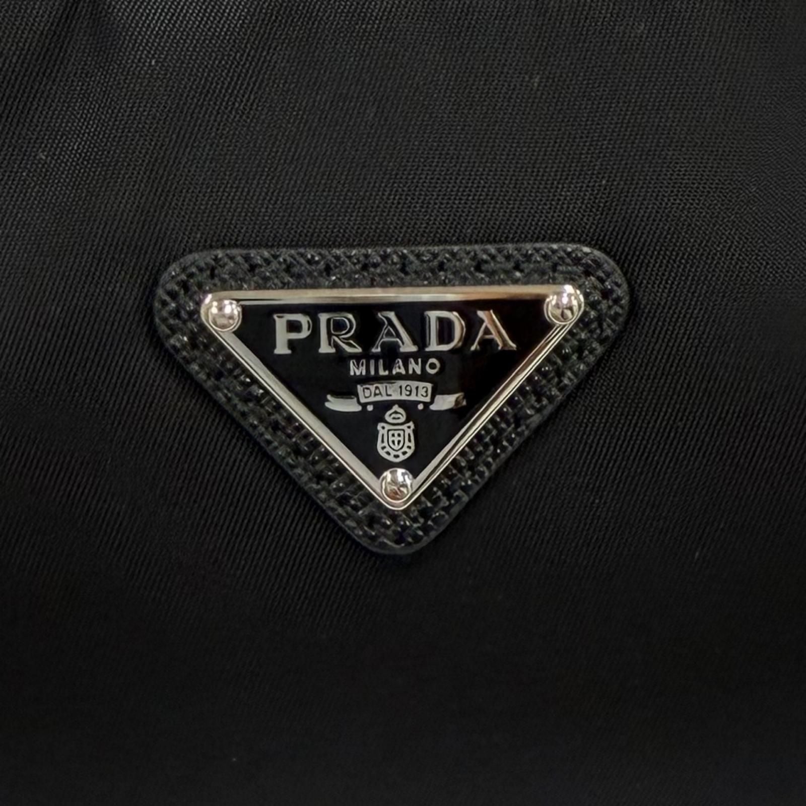 Prada Re Edition Re-Nylon Triangle Logo Handbag Black Box with — view 9