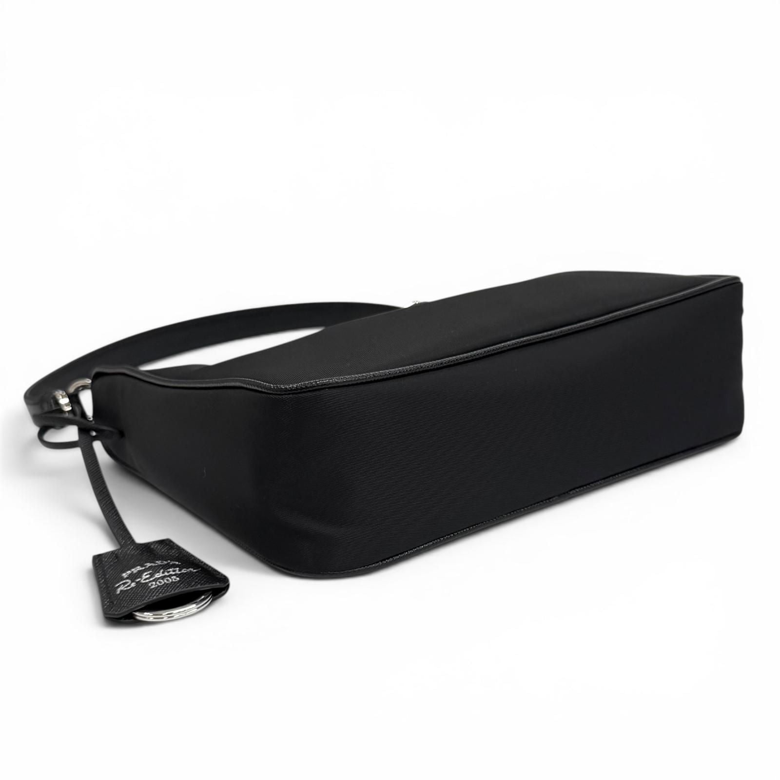 Prada Re Edition Re-Nylon Triangle Logo Handbag Black Box with — view 4