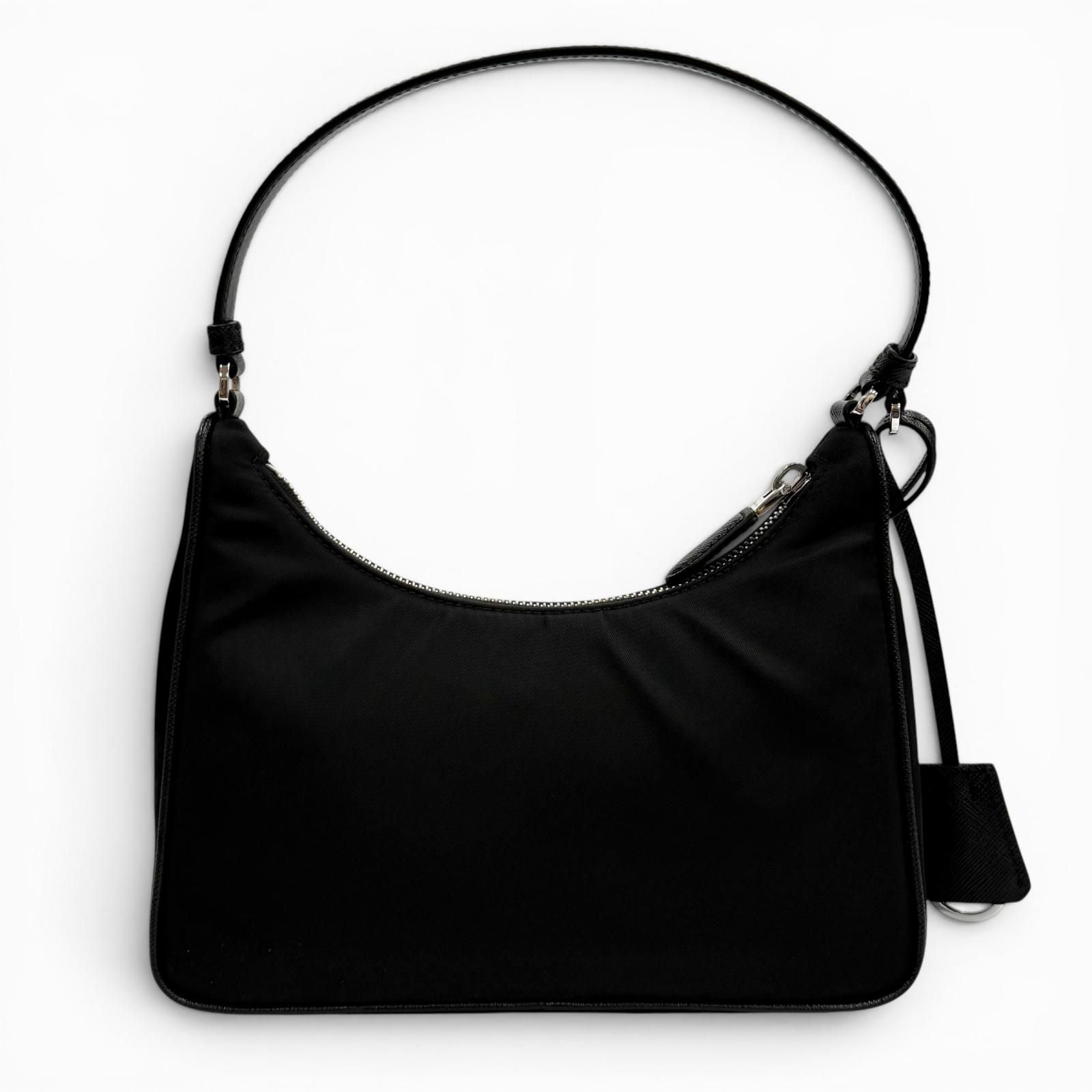 Prada Re Edition Re-Nylon Triangle Logo Handbag Black Box with — view 3