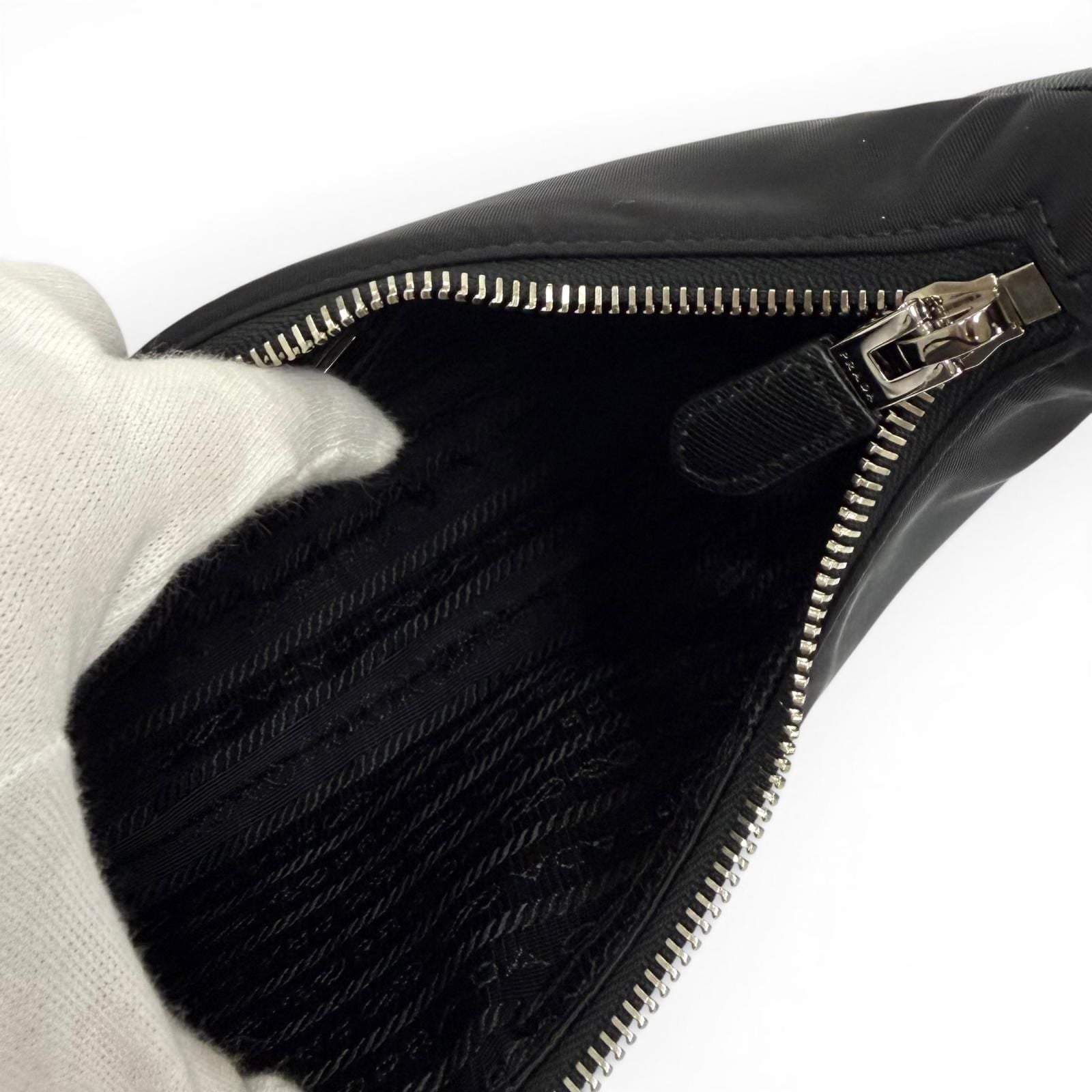 Prada Re Edition Re-Nylon Triangle Logo Handbag Black Box with — view 5