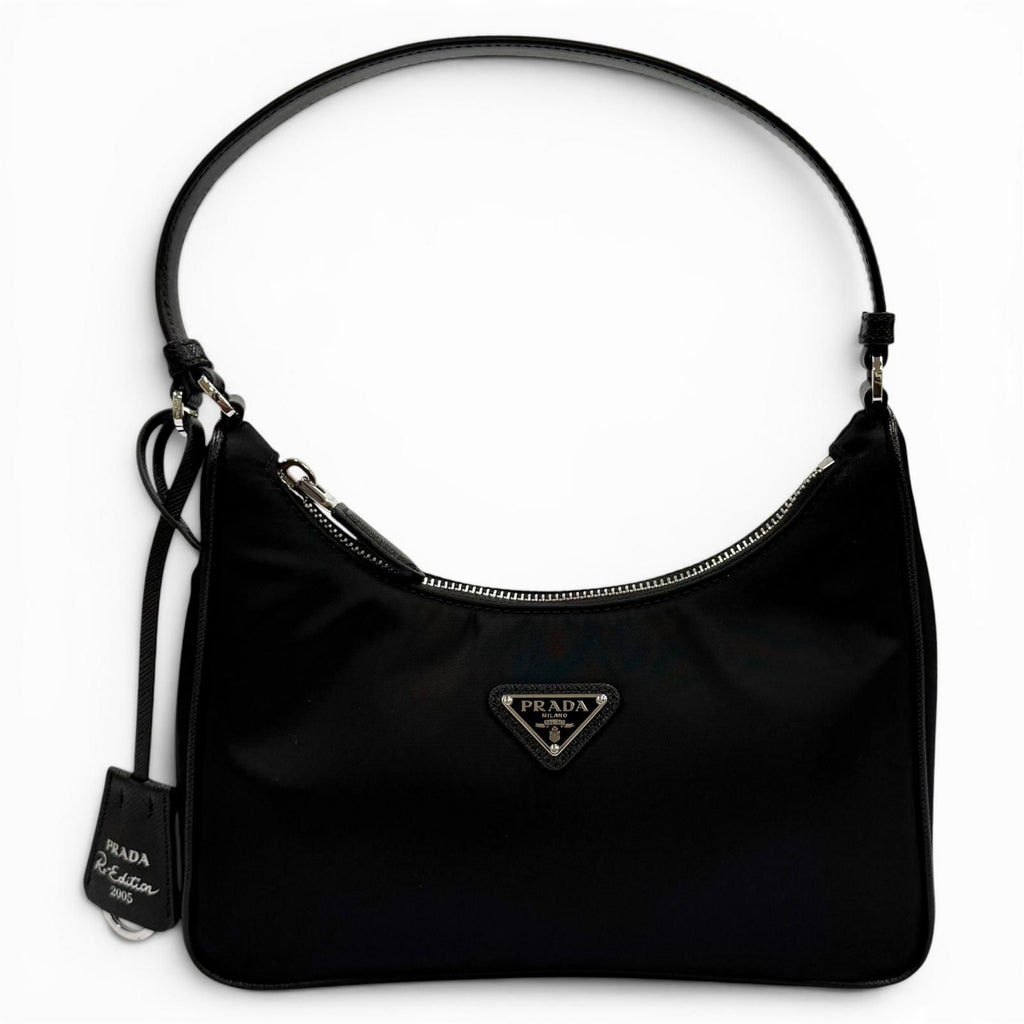 Prada Re Edition Re-Nylon Triangle Logo Handbag Black Box with