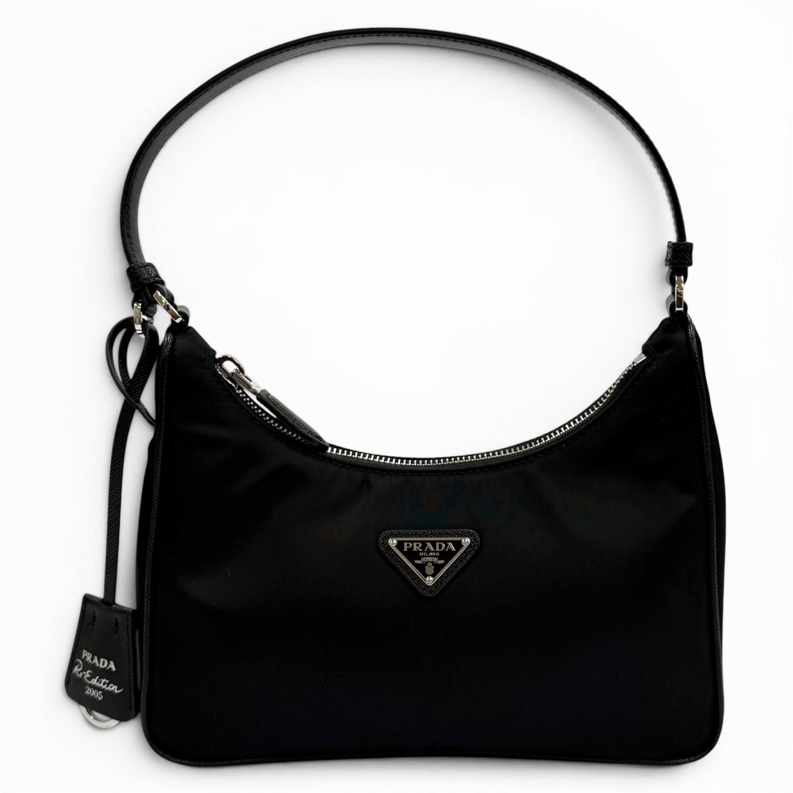 Prada Re Edition Re-Nylon Triangle Logo Handbag Black Box with