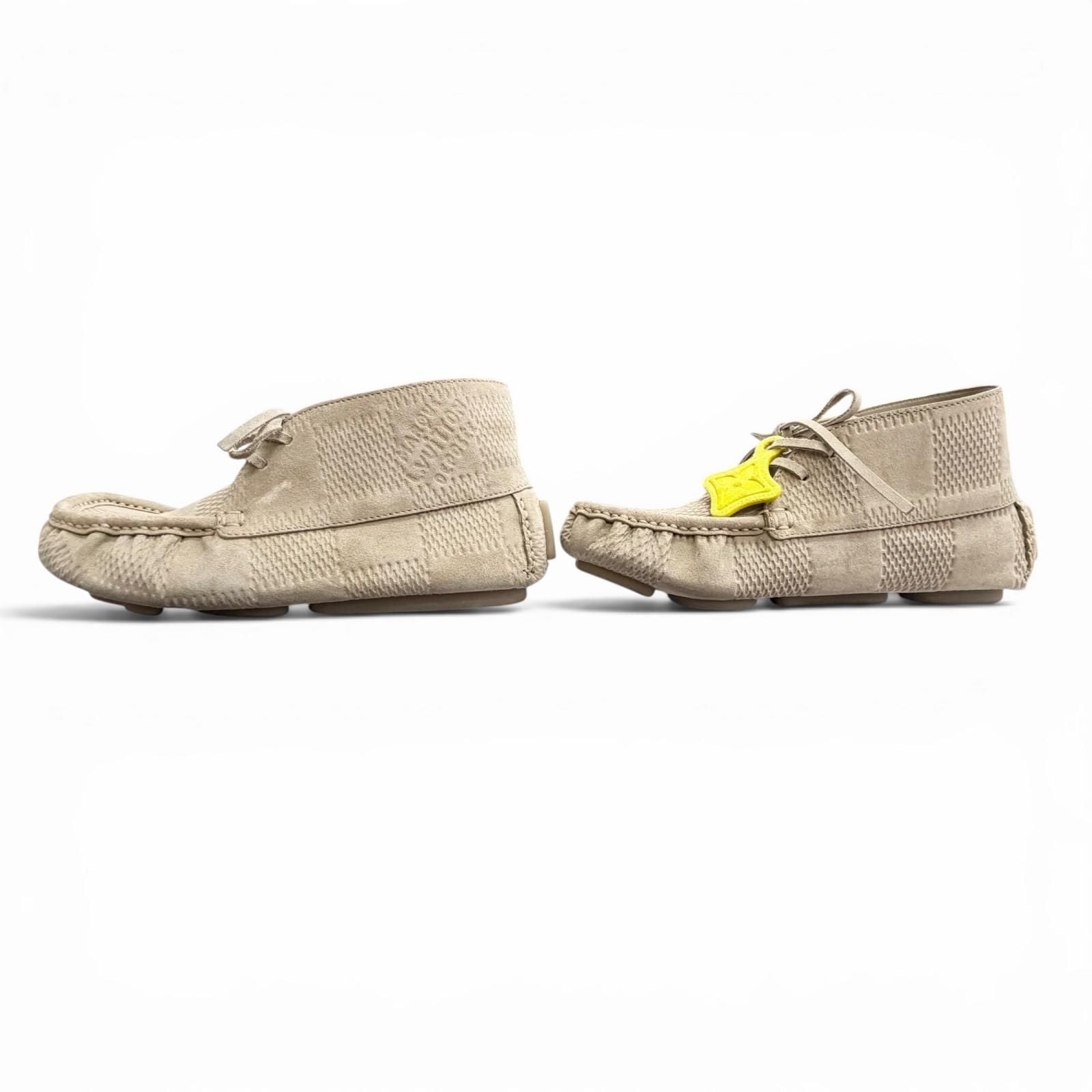 Louis Vuitton LV Footprint High Derby Monogram Flower Tag Damier Suede Leather — view 3