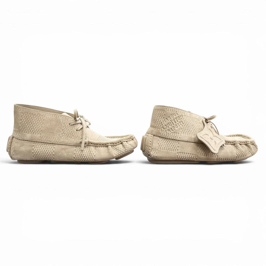 Louis Vuitton LV Footprint High Derby Monogram Flower Tag Damier Suede Leather — view 4