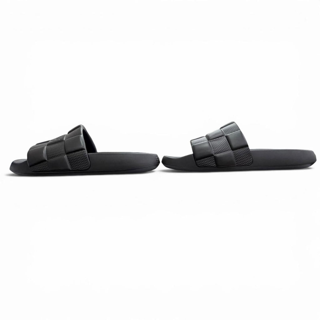 Louis Vuitton LV Waterfront Line Rubber Damier Slide Sandals Black 8 — view 3