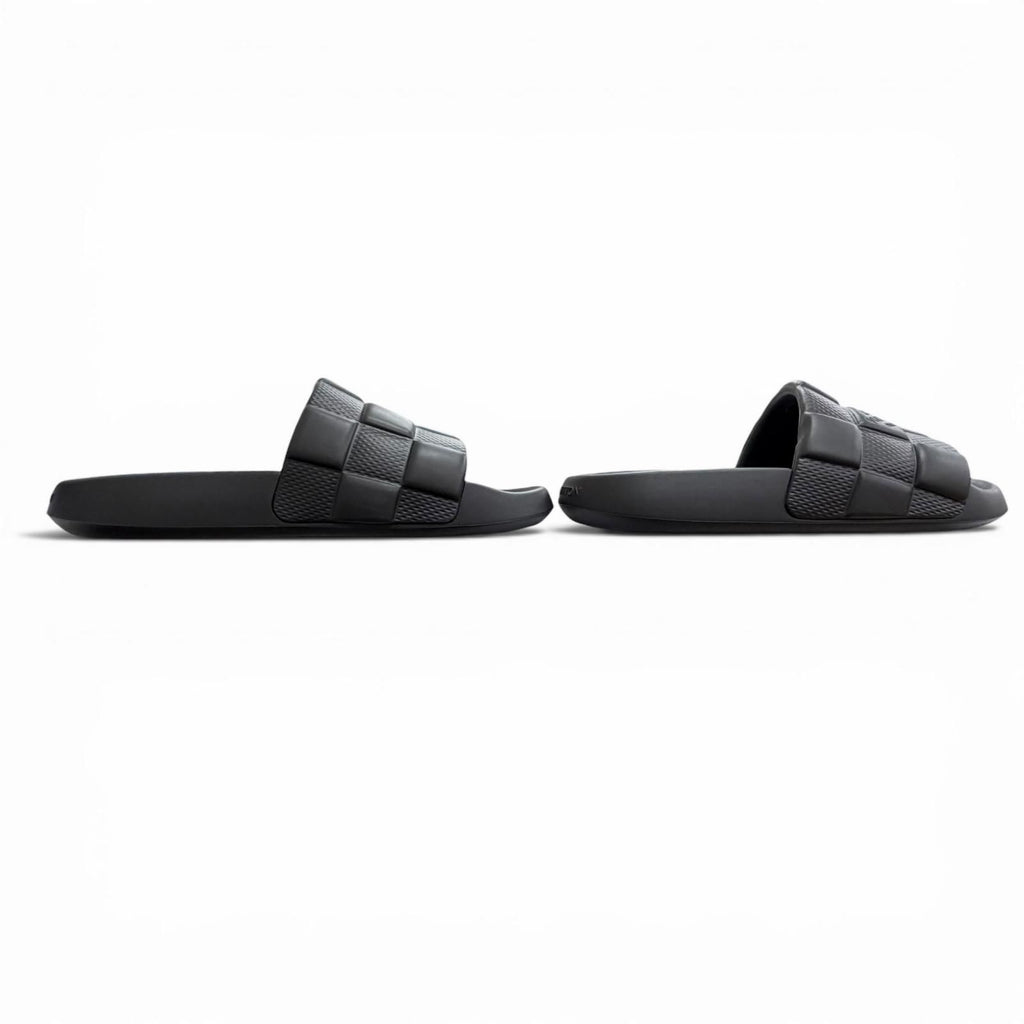 Louis Vuitton LV Waterfront Line Rubber Damier Slide Sandals Black 8 — view 4