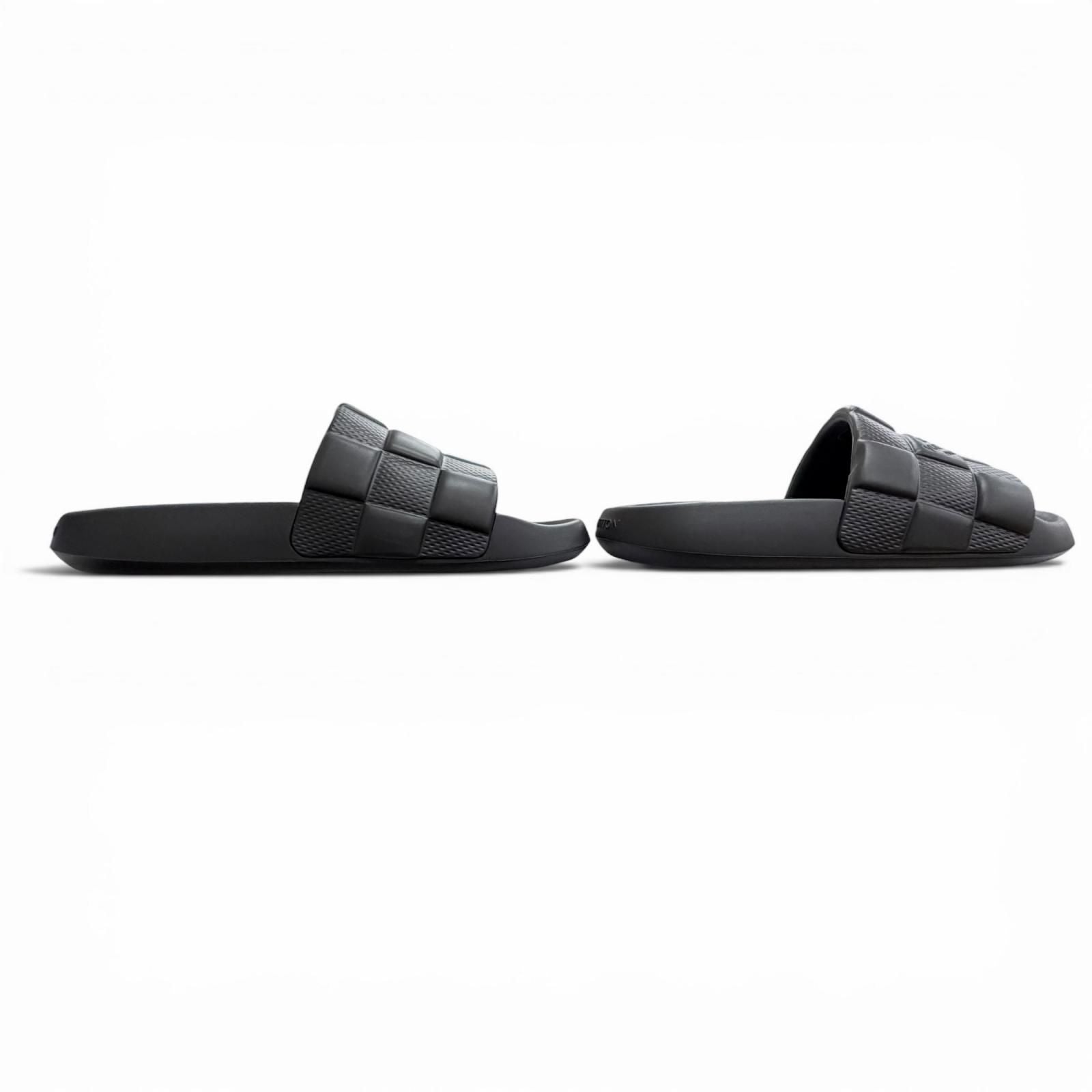 Louis Vuitton LV Waterfront Line Rubber Damier Slide Sandals Black 8 — view 4