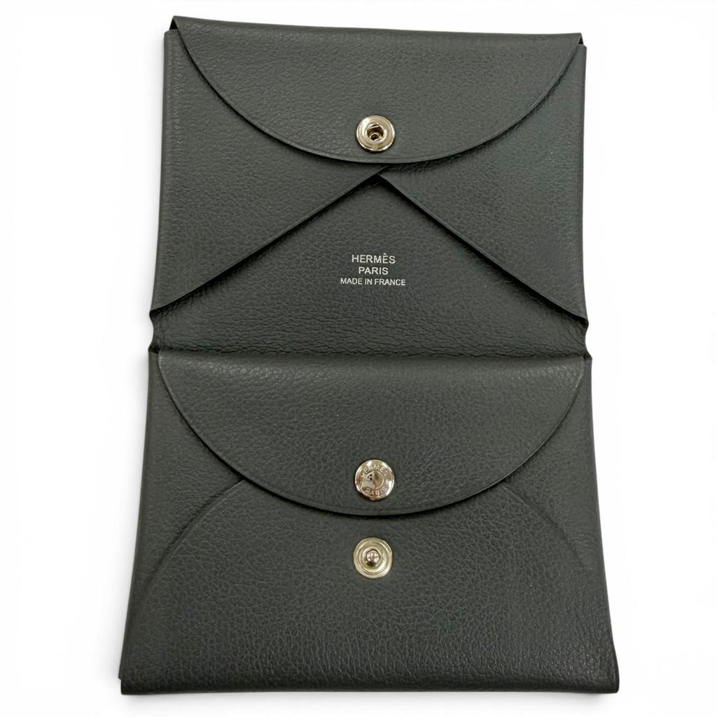 Hermes Calvi Duo Color Grimisty Silver Series Coin Case — view 6