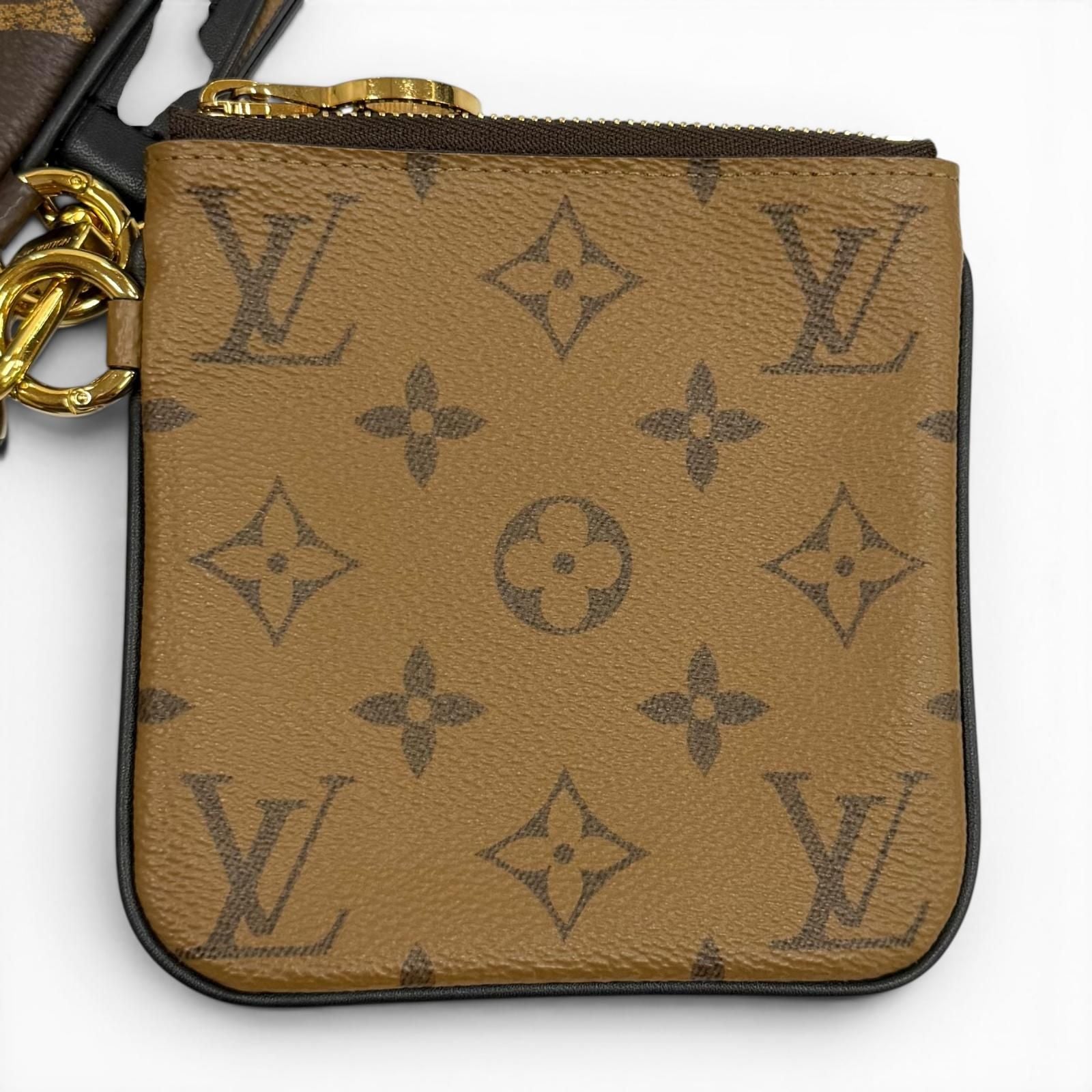 Louis Vuitton Monogram Giant Reverse Leather Pochette Trio Brown — view 7