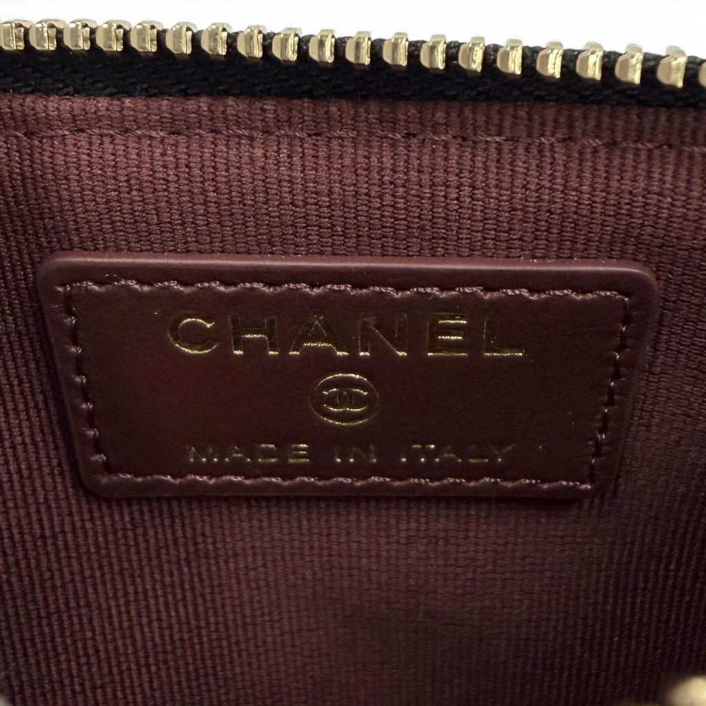 Chanel Caviar Leather CC Logo Quilted Classic Zip Fragment Case Compact Wallet — view 8
