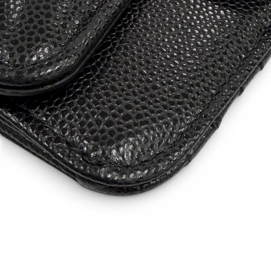 Chanel Caviar Leather CC Logo Quilted Classic Zip Fragment Case Compact Wallet — view 5