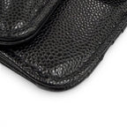 Chanel Caviar Leather CC Logo Quilted Classic Zip Fragment Case Compact Wallet — view 5