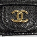 Chanel Caviar Leather CC Logo Quilted Classic Zip Fragment Case Compact Wallet — view 6