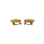 Chanel With Rice Vintage CC Logo Earrings Gold Black — view 4