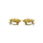 Chanel With Rice Vintage CC Logo Earrings Gold Black — view 5