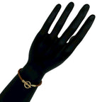 Hermes Glenan Bracelet Leather Bangle Brown Gold — view 2