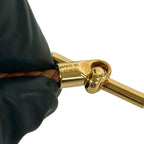 Hermes Glenan Bracelet Leather Bangle Brown Gold — view 4