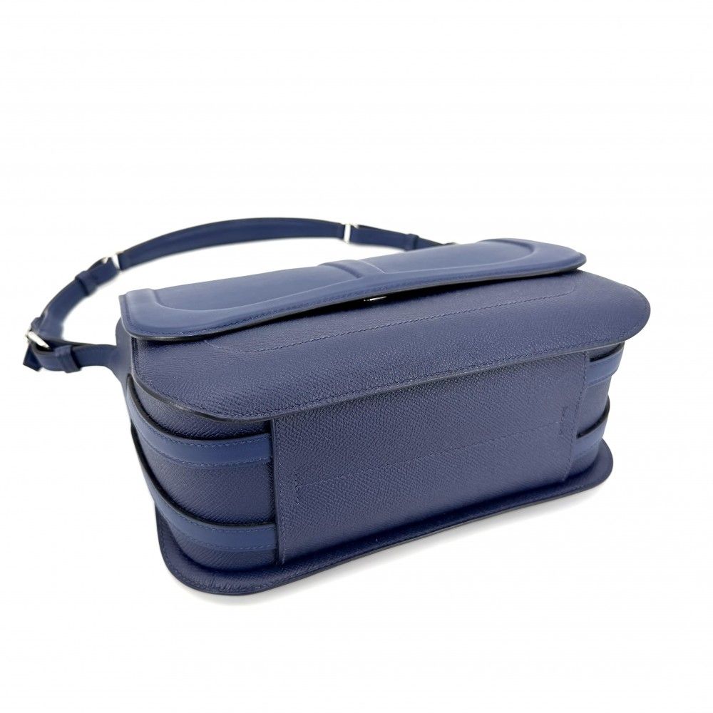 Hermes Shoulder Bag Harness Swift Epsom Blue Silver — view 3