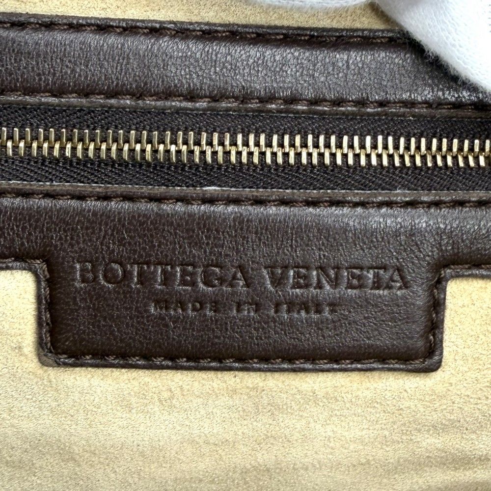 Bottega Veneta Handbag Intrecciato One Handle Leather Brown Gold — view 5