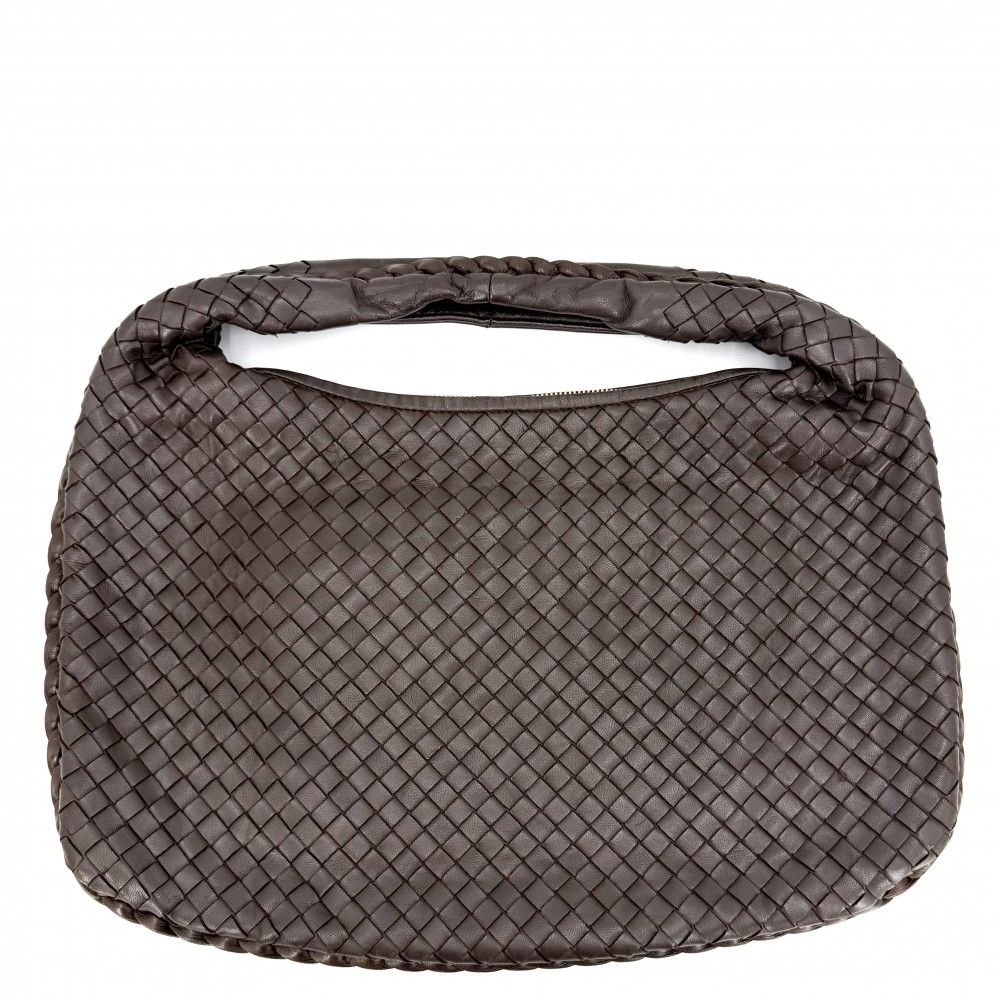 Bottega Veneta Handbag Intrecciato One Handle Leather Brown Gold — view 2