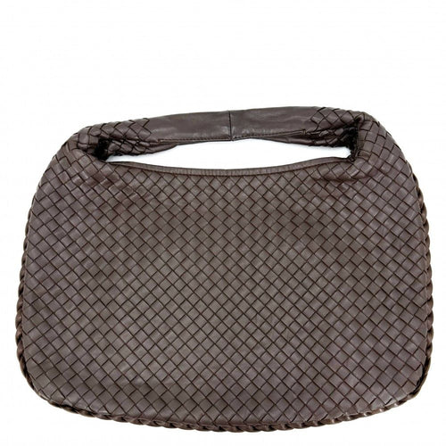 Bottega Veneta Handbag Intrecciato One Handle Leather Brown Gold