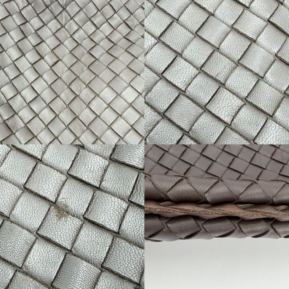 Bottega Veneta Handbag Intrecciato One Handle Leather Brown Gold — view 6