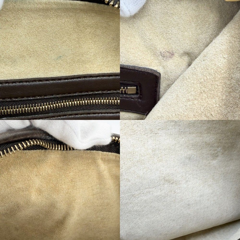 Bottega Veneta Handbag Intrecciato One Handle Leather Brown Gold — view 8