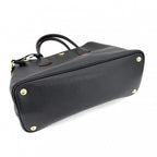 Prada 2-Way Doble Shoulder Bag Crossbody Triangle Logo Leather Black Gold — view 3
