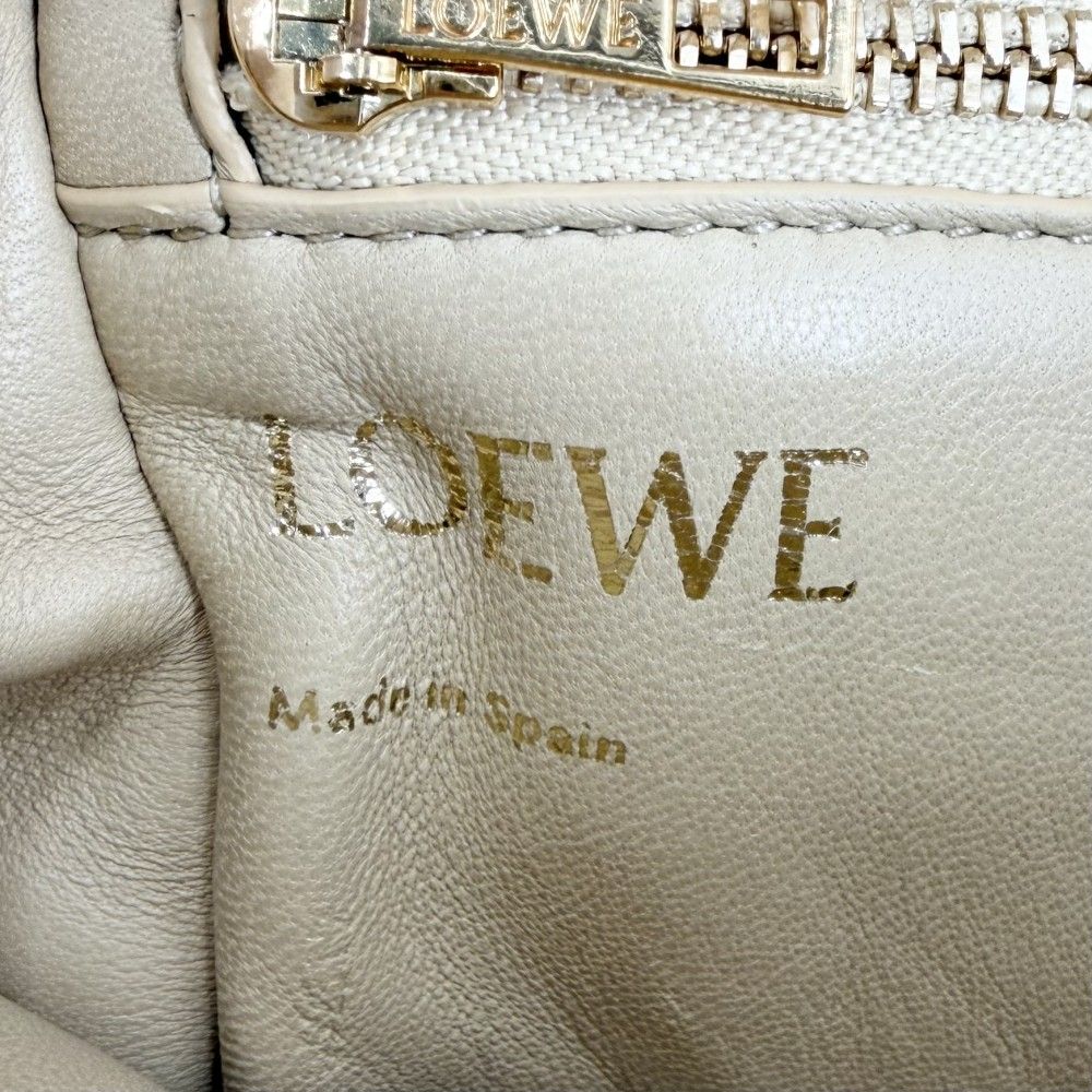 Loewe Shoulder Bag Puffer Goya Crossbody Anagram Leather Beige Gold — view 5