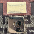Fendi Handbag Zucchino Mini Mamma Bucket Shoulder Canvas Leather Brown Beige — view 5