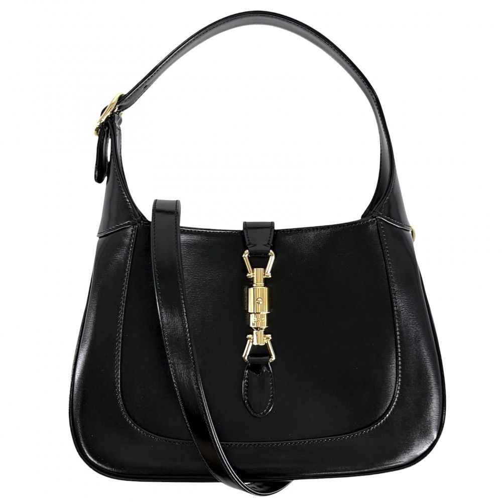 Gucci 2-Way Jackie Small Shoulder Bag ‎ Leather Black Gold