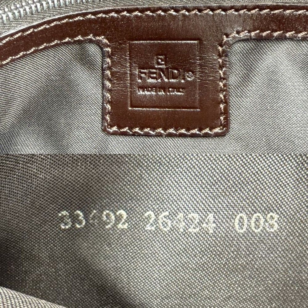Fendi Shoulder Bag Mamma Bucket Zucca Canvas Leather Brown Silver — view 5