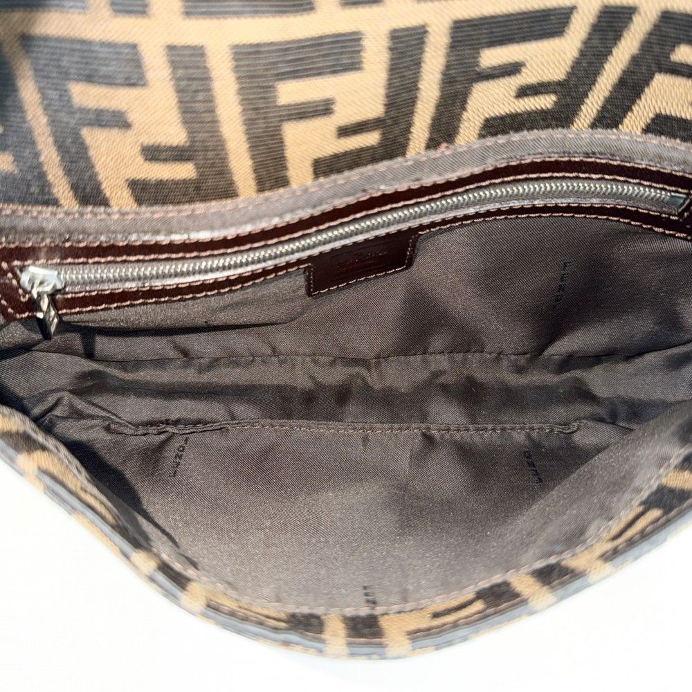 Fendi Shoulder Bag Mamma Bucket Zucca Canvas Leather Brown Silver — view 4