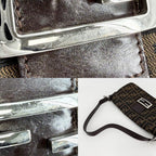 Fendi Shoulder Bag Mamma Bucket Zucca Canvas Leather Brown Silver — view 9