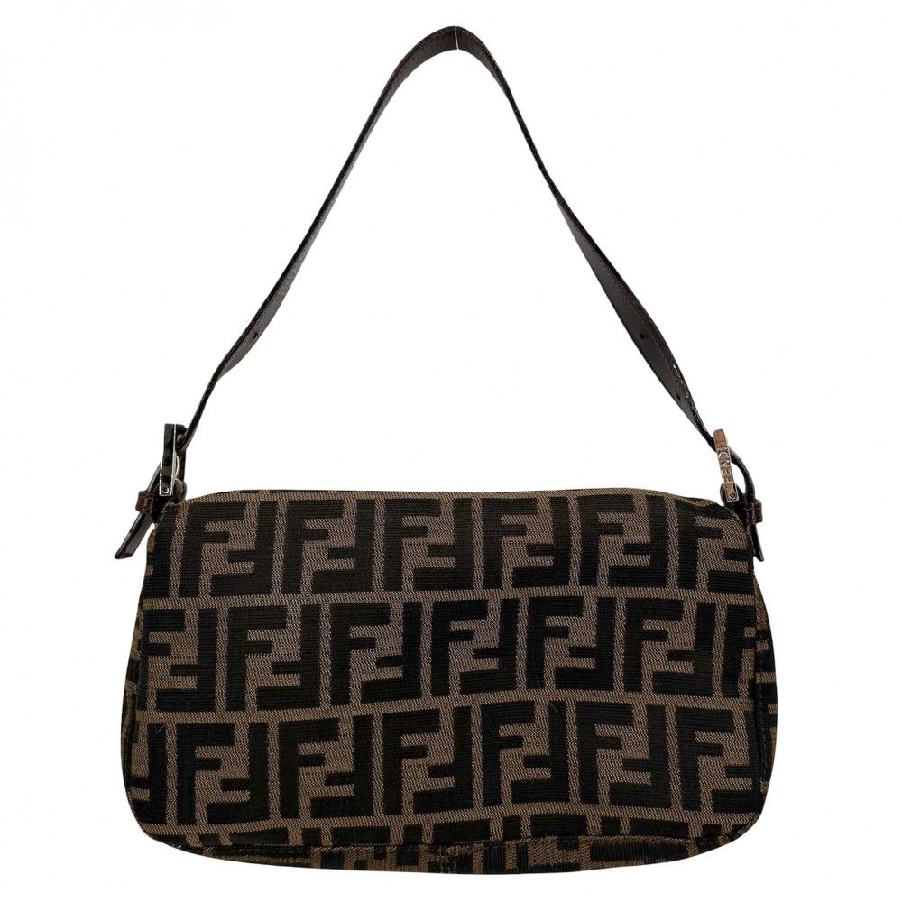 Fendi Shoulder Bag Mamma Bucket Zucca Canvas Leather Brown Silver — view 2