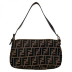 Fendi Shoulder Bag Mamma Bucket Zucca Canvas Leather Brown Silver — view 2