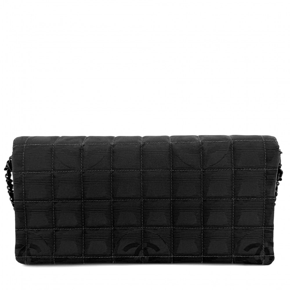 Chanel Handbag New Travel Line Chain Shoulder Choco Bar CC Logo Leather Nylon — view 2