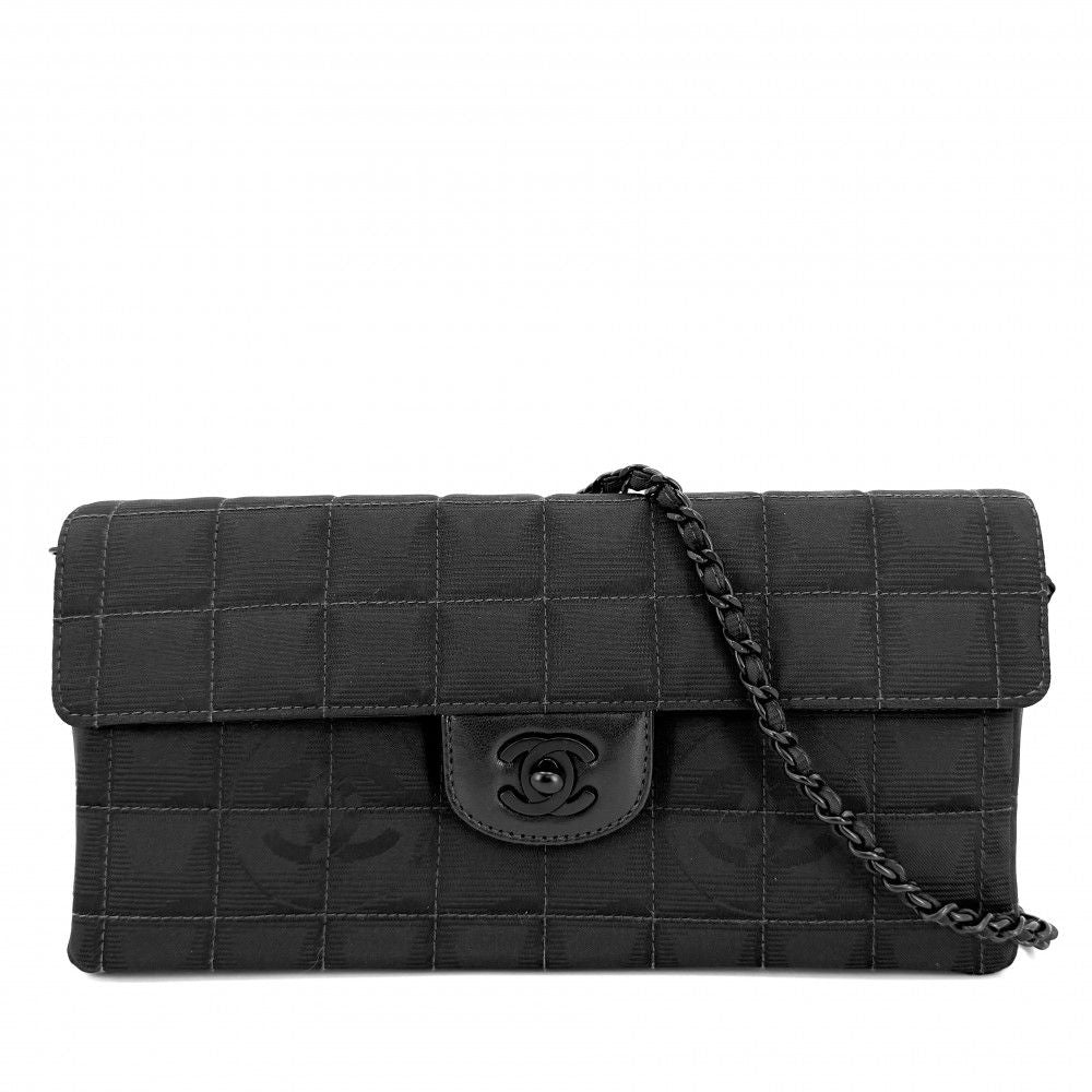 Chanel Handbag New Travel Line Chain Shoulder Choco Bar CC Logo Leather Nylon