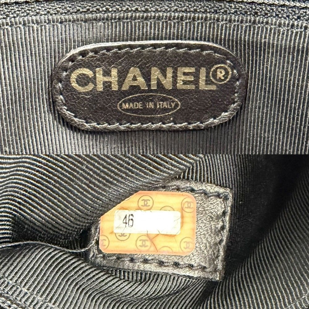 Chanel Handbag Chain Tote CC Logo Shoulder Caviar Leather Black Gold — view 5