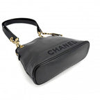 Chanel Handbag Chain Tote CC Logo Shoulder Caviar Leather Black Gold — view 3