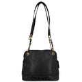 Chanel Handbag Chain Tote CC Logo Shoulder Caviar Leather Black Gold