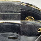 Chanel Handbag Chain Tote CC Logo Shoulder Caviar Leather Black Gold — view 9