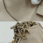 Chanel Shoulder Bag Mini Hobo CC Logo Crossbody Quilted Pochette Lambskin Beige — view 8